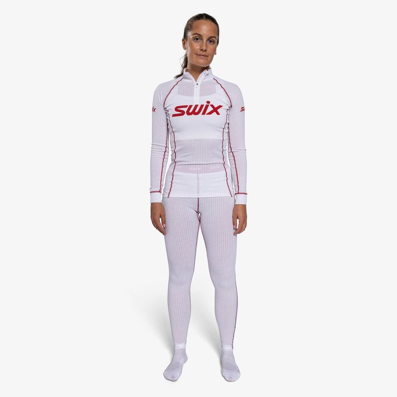 Swix RaceX Classic Half zip W - Bright White/Swix Red
