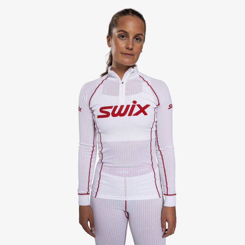 Swix RaceX Classic Half zip W - Bright White/Swix Red